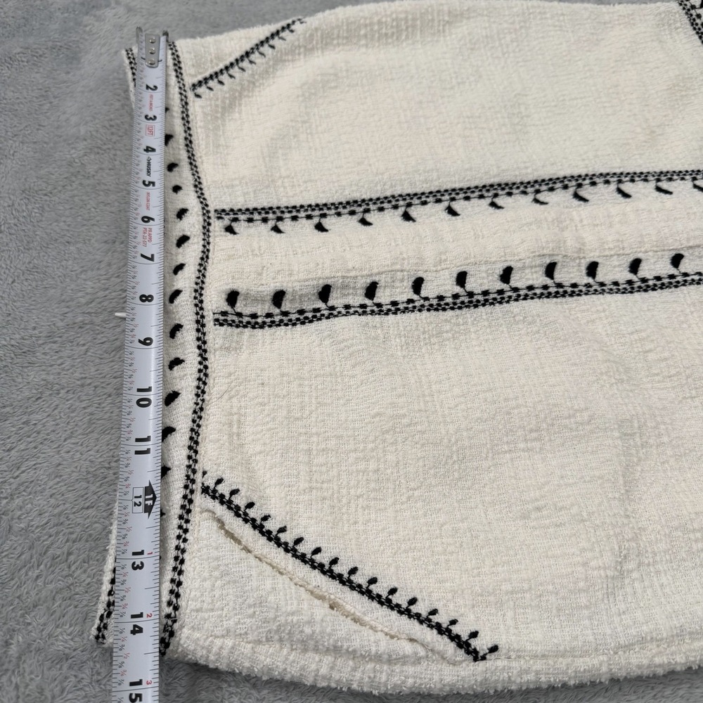 Anthropologie Dolan Textured Mini Skirt Womens Small Ivory Embroidered Lined - Picture 10 of 10